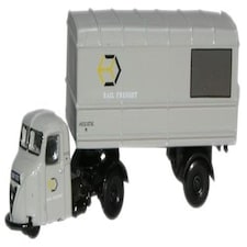 Oxford Diecast Scammell Scarab Van Trailer Railfreight Grey