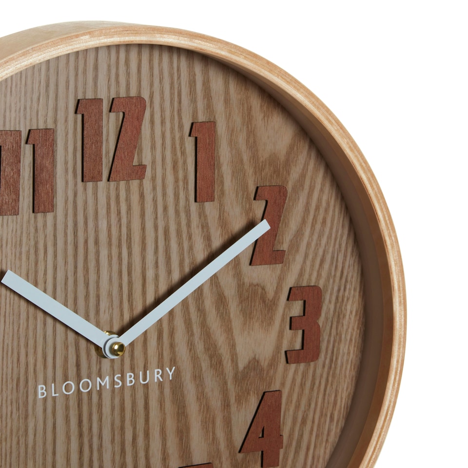 image 1 of Interiors by Premier Easy To Read Brown Grain Small Wall Clock, Retro Design Clock For Indoor, Versatile Functional Outdoor Clock