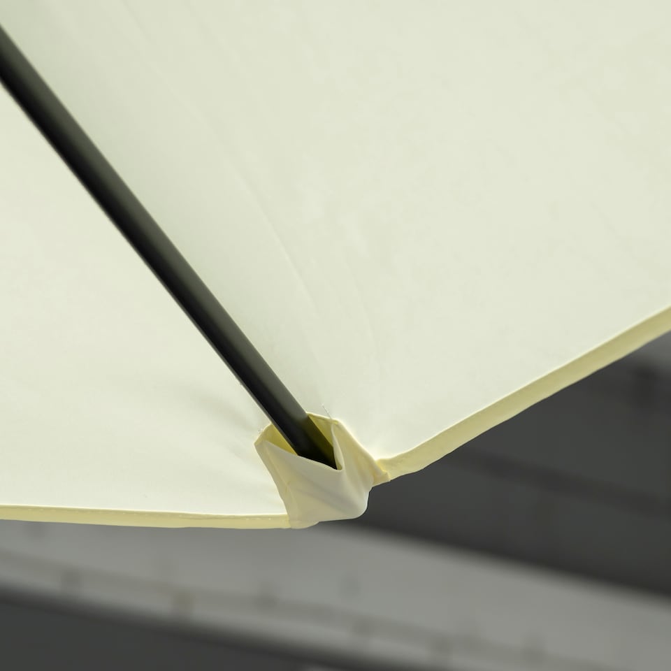 image 1 of Outsunny 2.5M Garden Cantilever Parasol, Offset Roma Patio Umbrella Hanging Sun Shade Canopy Shelter with 360 Rotation and Cross Base, Beige