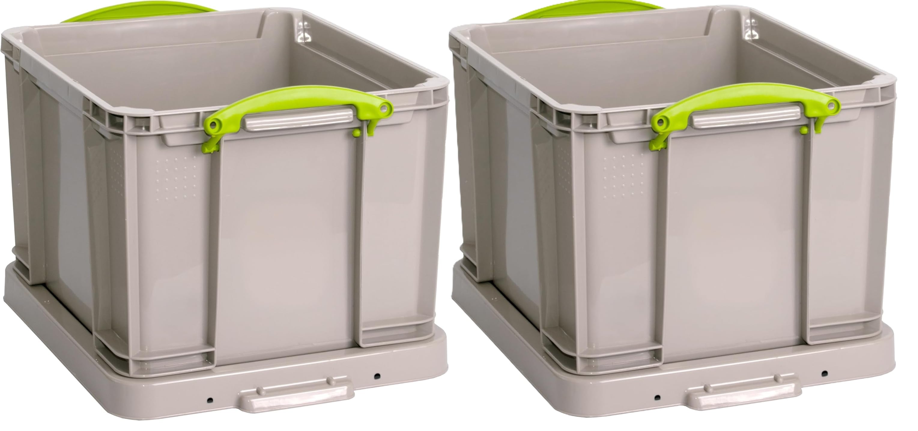 Really Useful Plastic Storage Box 35 Litre Dove Grey Pack of 2