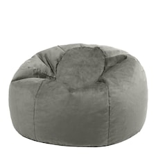 icon Aurora Classic Velvet Bean Bag Chair Charcoal Grey Bean Bags Grey | Grey