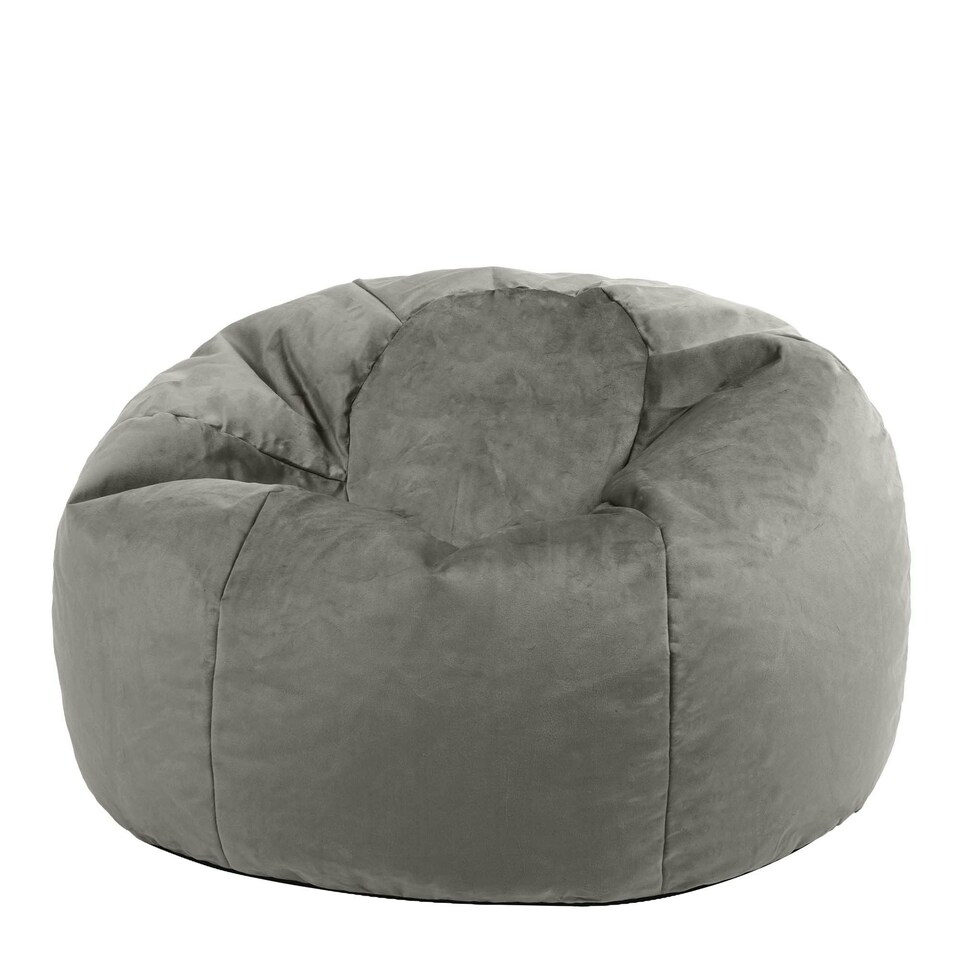 image 1 of icon Aurora Classic Velvet Bean Bag Chair Charcoal Grey Bean Bags Grey | Grey