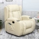 image 6 of Caesar Bonded Leather Recliner Rocking Swivel Heat & Massage Chair (Cream)