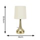 image 3 of ValueLights Teardrop Pair of Gold Touch Table Lamps with Cream Shade