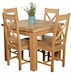 image 1 of Richmond 90-150cm Square Oak Extending Dining Table and 4 Berkeley Chairs | Brown | Brown