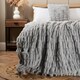 image 1 of BHS Ruched Faux Fur Throw | Grey | Grey | One Size | 1