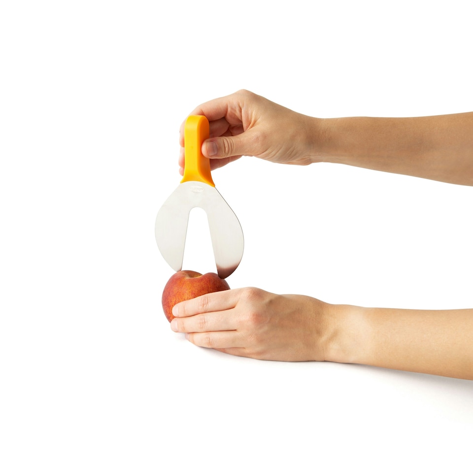 image 1 of Chef'n Peachster Peach Pitter Stainless Steel Comfortable Grip