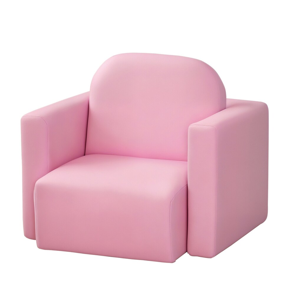image 1 of HOMCOM Kids Sofa Set 2 in 1 Child Table and Chair Set Toddler Armchair Pink Pink