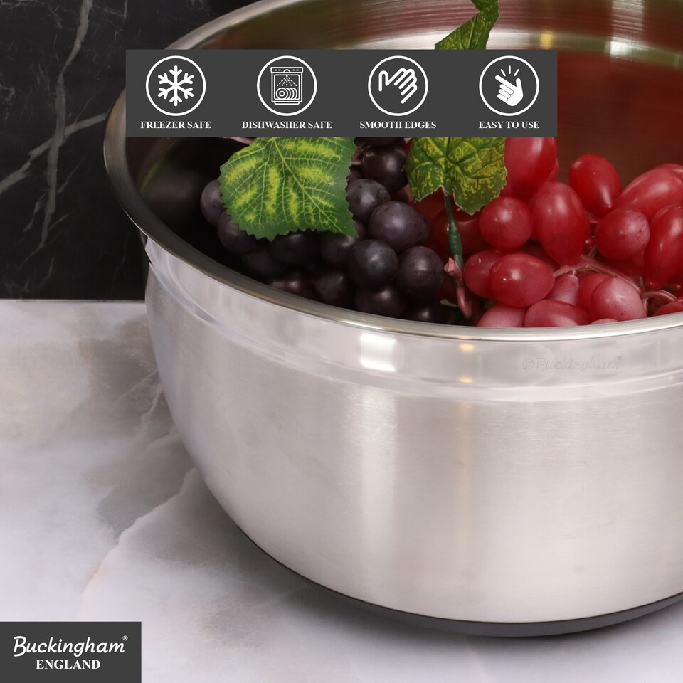 image 1 of Buckingham Deep Salad Mixing bowl with black Silicone Base 28 cm  , 7 Litre