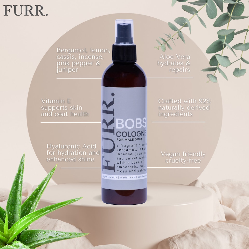 image 1 of FURR Bobs Cologne for Male Dogs 250ml  with Aloe Vera, Vitamin E & Hyaluronic Acid