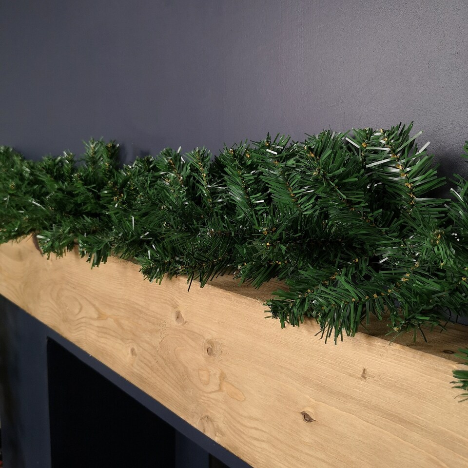 image 1 of Premier 270cm (9ft) x 25cm Plain Green Christmas Garland Decoration