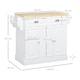 image 3 of HOMCOM Kitchen Island with Adjustable Shelf Storage Drawers and Cabinets White