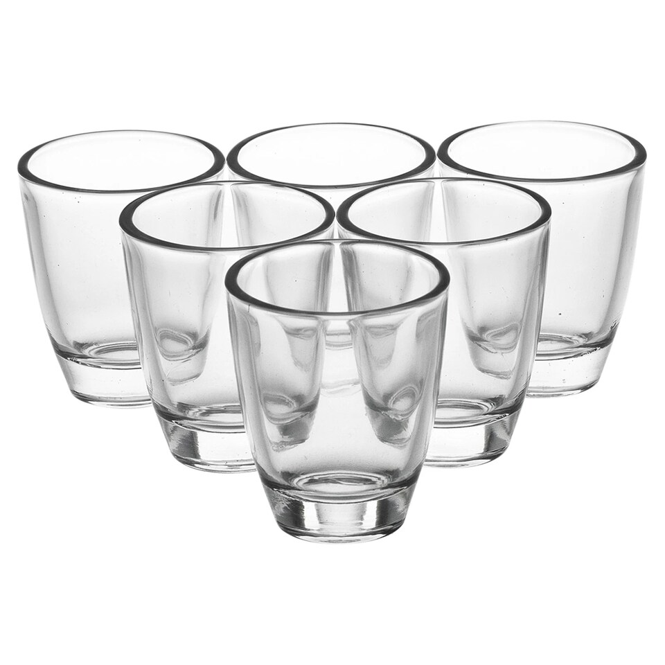 image 1 of Small Shot Glasses Tumblers 45ml Vodka Liquor Whiskey Pub Party Glassware | Clear | Clear | 6 glasses