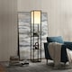 image 2 of HOMCOM Floor Lamp Reading Lamp with 3-Tier Storage Shelf for Home Office, Black