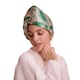 image 1 of SMUG Quick Dry Satin Hair Towel Turban - Palm Print