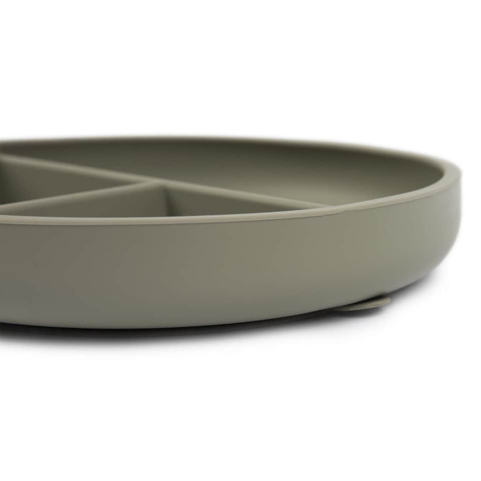 image 1 of Tiny Dining Baby Divided Silicone Suction Plate - Silver Sage | Green | Silver Sage