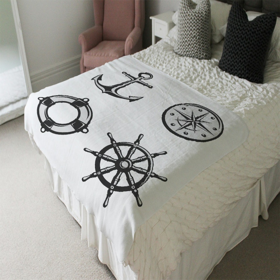 image 1 of Nautical Icons (Blanket)