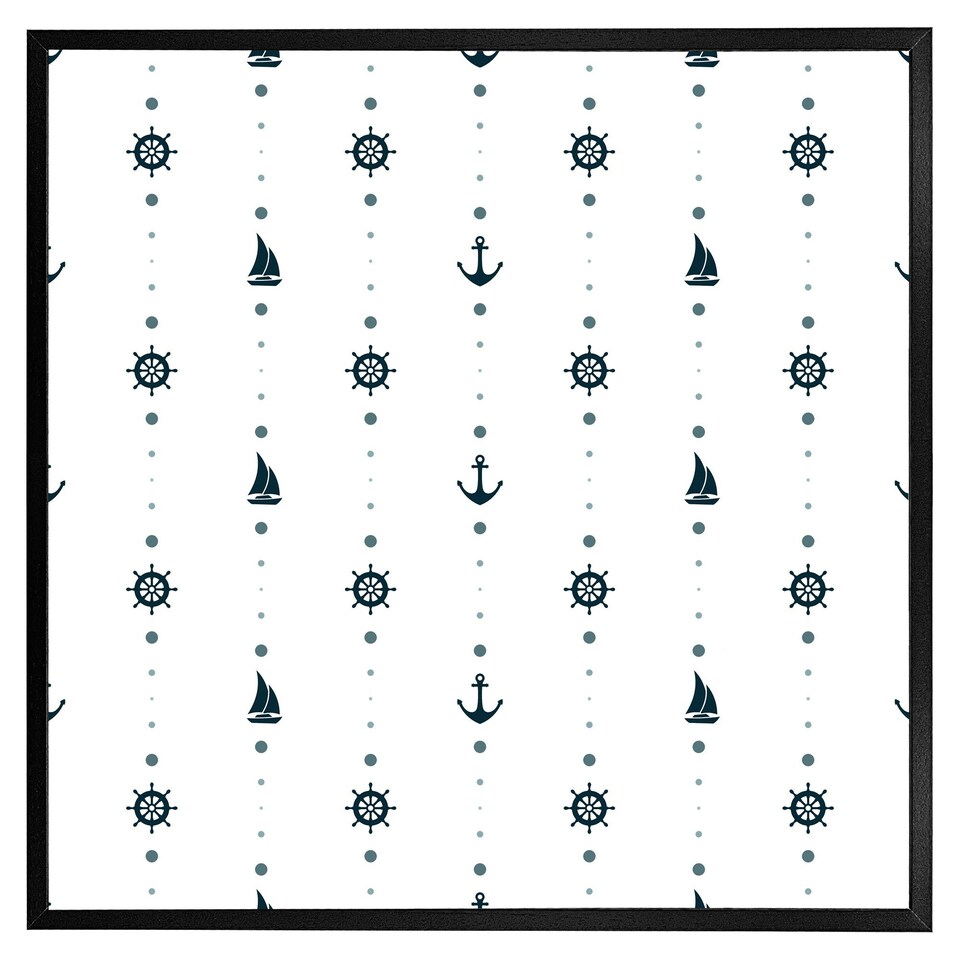 image 1 of Anchor, wheel, sailboat (Picture Frame) Grey | L