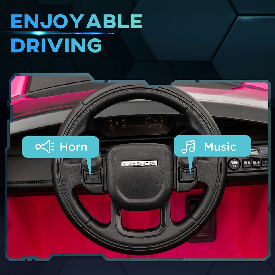 image 1 of AIYAPLAY Licensed Land Rover, Kids Electric Car w/ Remote, Music, Pink