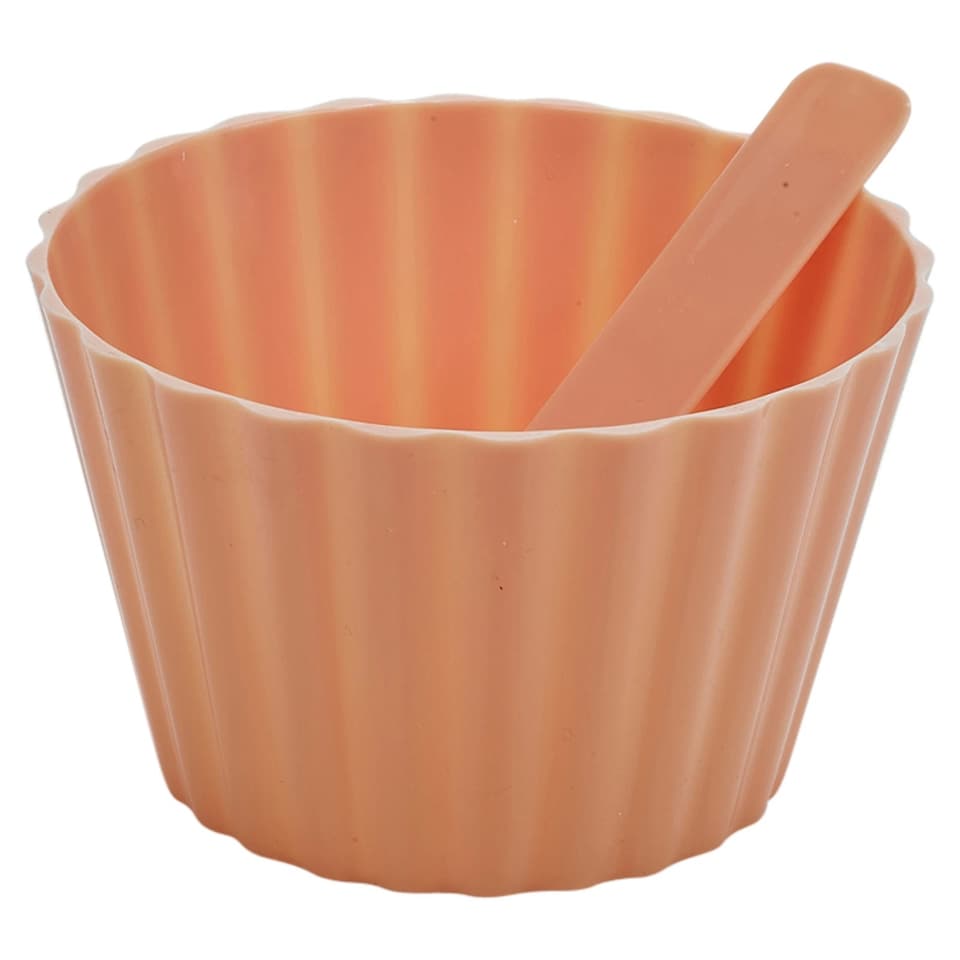 image 1 of 8pc Ice Cream Bowl & Spoon Set Party 4 Bowls & Spoons Dessert Cups Garden Summer | Multi | Multicoloured | 3 Sets ( 24 Pcs)