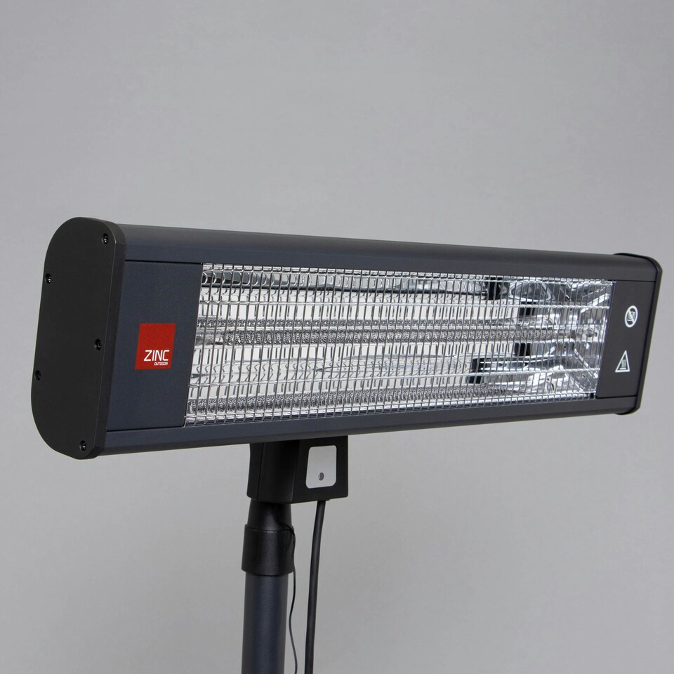 image 1 of BHS 1800W Wall Mounted Rectangle Patio Heater, Black