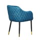 image 4 of Set of 4 Verona Velvet Dining Chairs with Quilted Back & Black Legs - Modern Accent Chair with Silver Foot Tips | Blue
