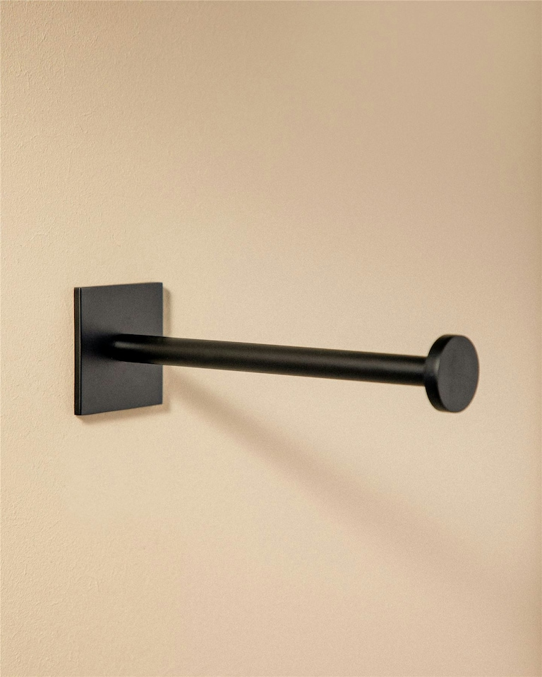 image 1 of Cosmic Wall Mounted Square Toiler Roll Holder with Stainless Steel Matt Black