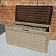 image 3 of 335 Litre Rattan Style Garden Cushion Storage Box with Sit on Lid – Dark Brown