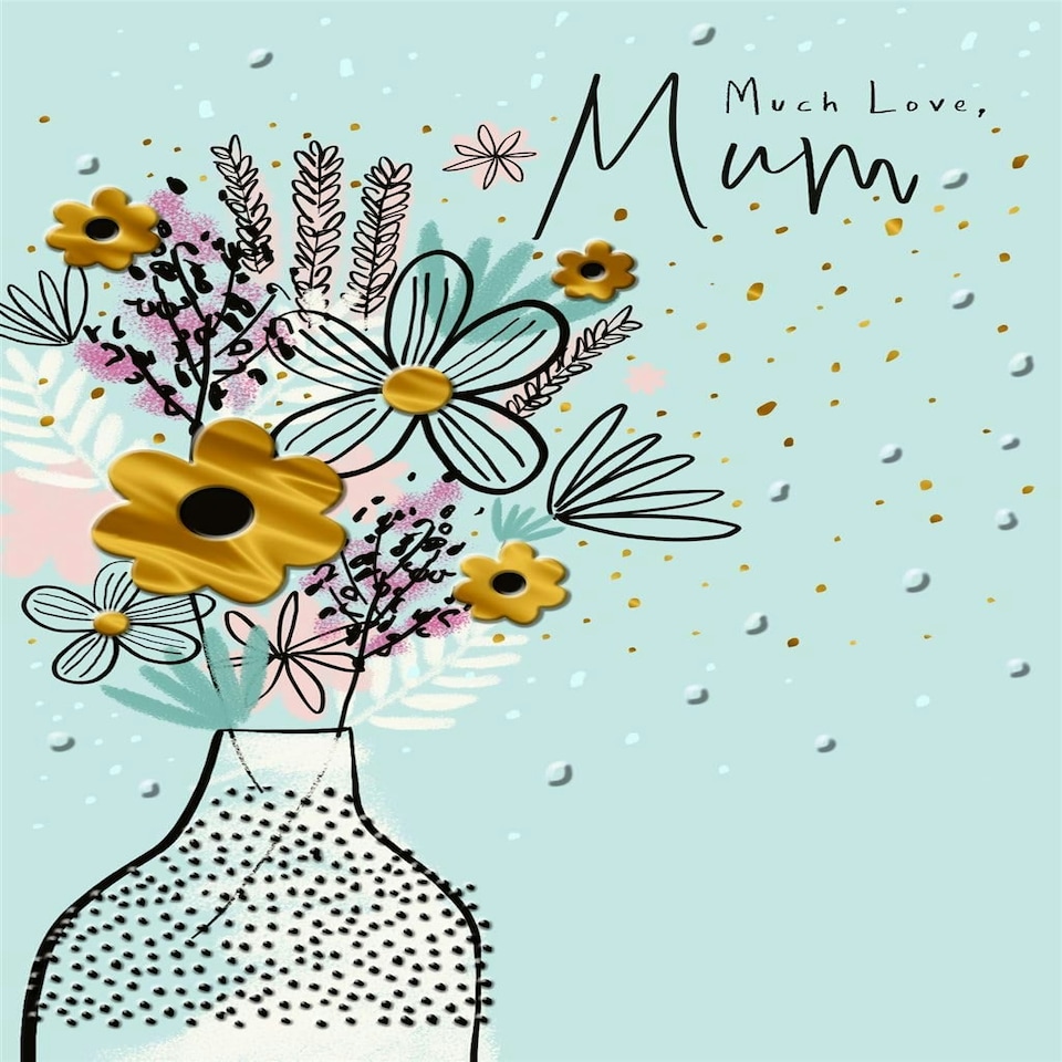 image 1 of Flowers in a Vase Much Love Mum Birthday Card