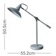 image 4 of ValueLights Civic Painted Grey Table Lamp & Bulb | Grey