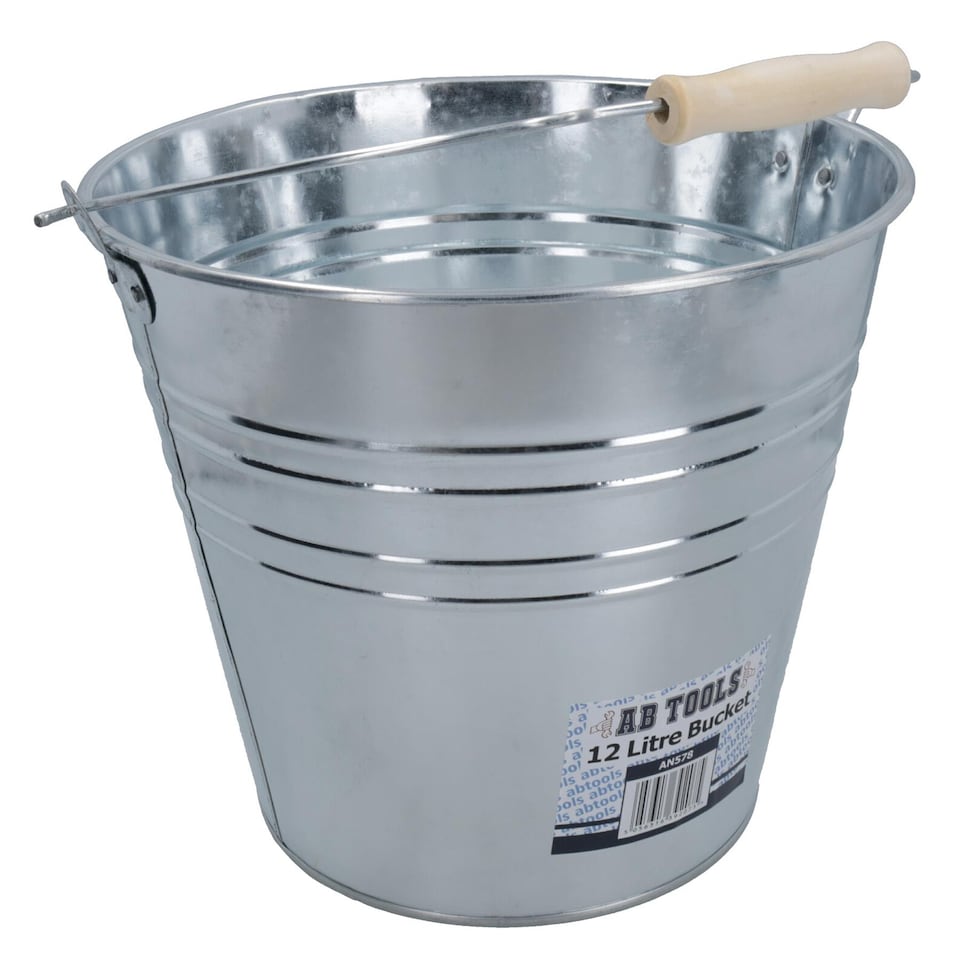 image 1 of 12L Galvanised Steel Metal Bucket Pail Water Coal Greenhouse Garden Plant 2PK