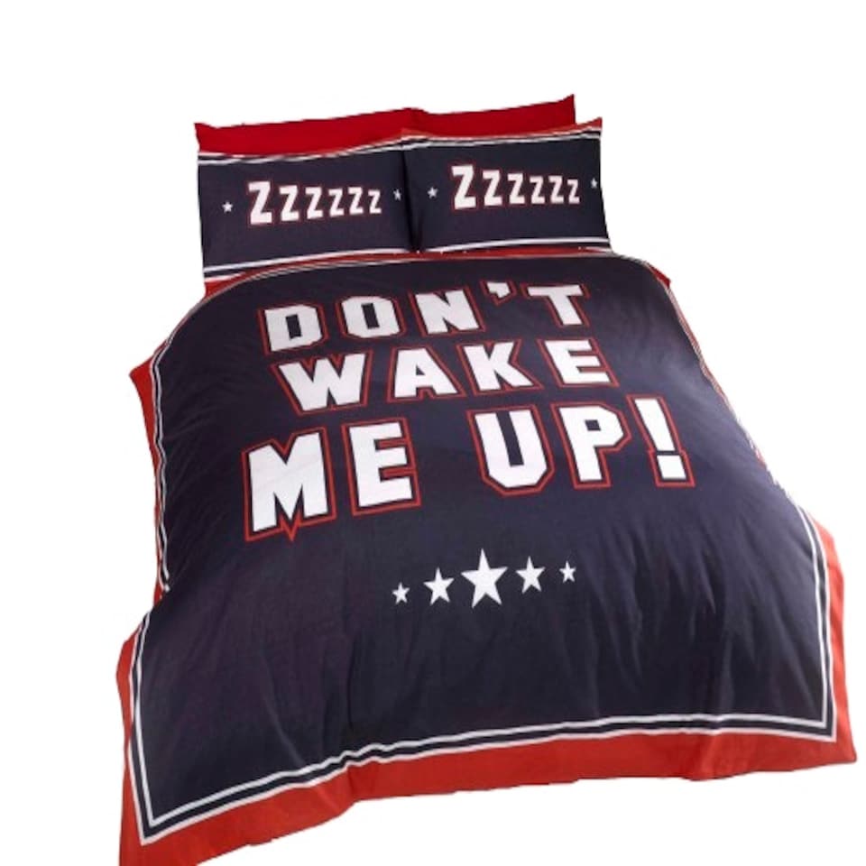image 1 of Don't Wake Me Up Duvet Cover Set with Pillowcase Blue | Double