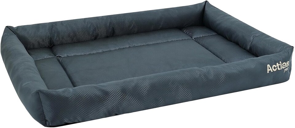 image 1 of Actiaspet Waterproof Dog Crate Bed Non-Slip Base Multiple Sizes (Grey, Large)