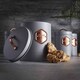 image 3 of Cooks Professional 5 Piece Kitchen Storage Set - Tea, Coffee, Sugar, Bread & Biscuit Tins | Grey | Grey & Copper | 5