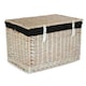 image 6 of 60cm White Wash Chest Wicker Picnic Basket with Cotton Lining Grey | Grey | One Size