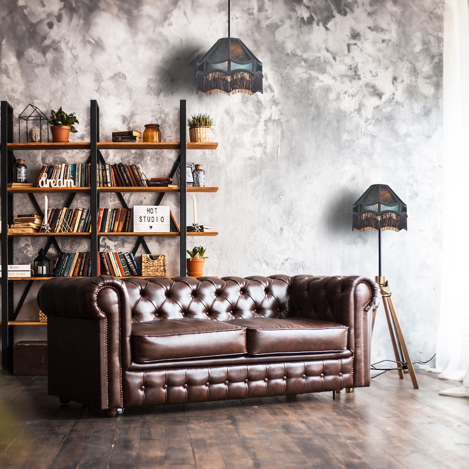 image 1 of Traditional Victorian Empire Lampshade in Dark Emerald Velvet with Tassels | Green