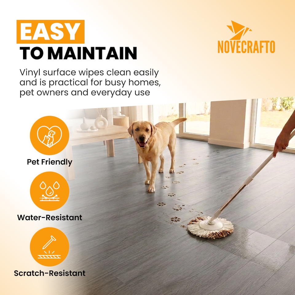 image 1 of Self Adhesive Floor Planks | 5.9x35.9in (91.4x15.2cm) Each | Peel & Stick Vinyl Flooring | Grey Wood Effect | Easy DIY | Stick On Tiles for Home Floors | Grey | 1.39 sqm