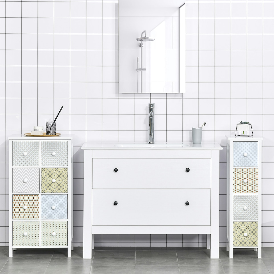 image 1 of HOMCOM Drawer Cabinet, 4 Drawer Storage Organizer Unit Bathroom Bedroom