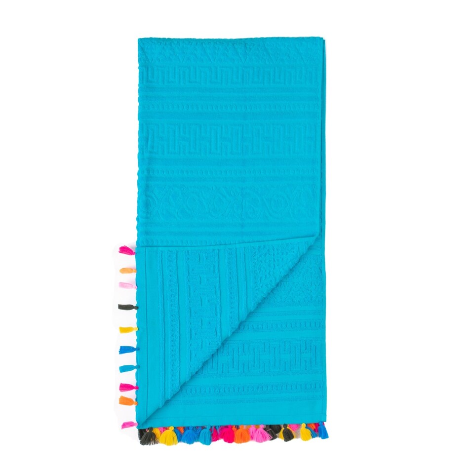 image 1 of Velosso Velour Tassle Beach Towel