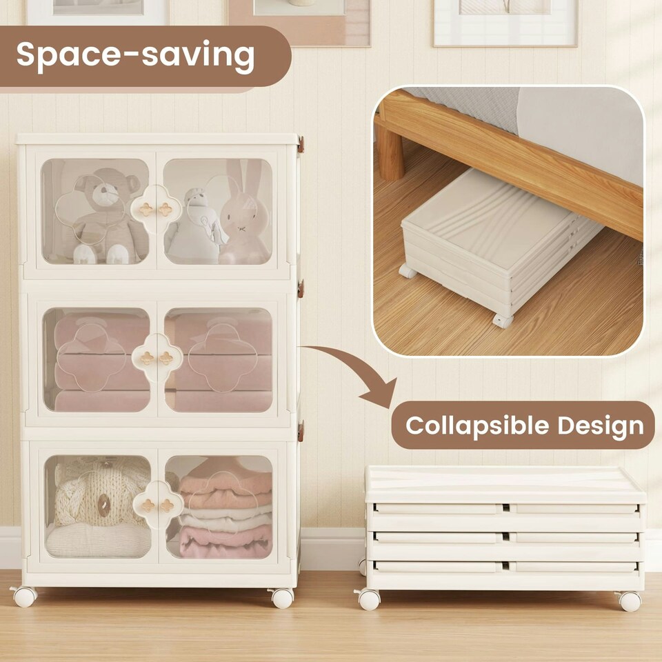 image 1 of COSTWAY 159L Storage Bins Stackable Storage Containers White