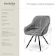 image 6 of Lounge Armchair Living Room Accent Chair 360 Swivel Slim Steel Legs Velvet Fabric  - per piece Grey