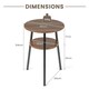 image 2 of COSTWAY Round Side Table Wooden 2-Tier Sofa End Table Brown