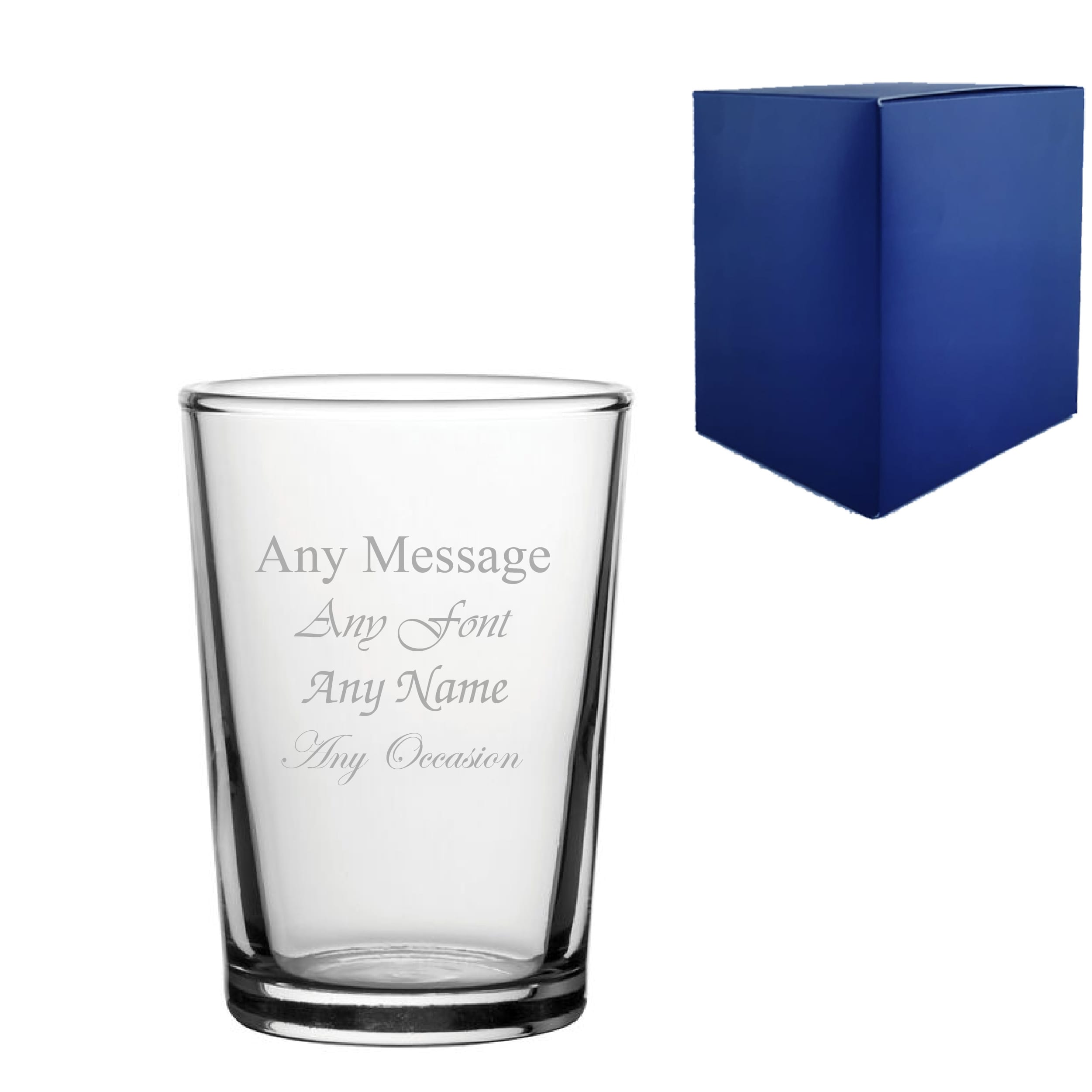 Uniqueful Personalised Engraved Toughened Conical Glass 7oz 207ml Any Message in Clear