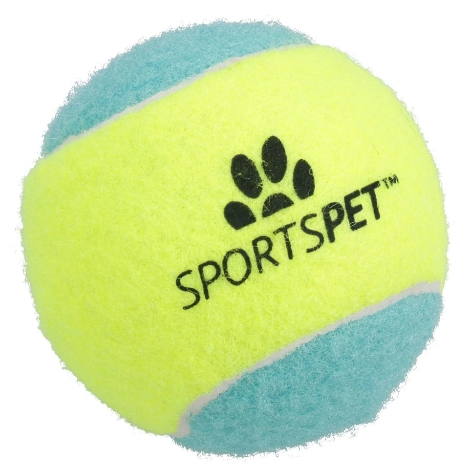 image 1 of 2PK Large Squeaky Tennis Balls Puppy Dog Chuck Fetch Play Time- 8cm