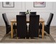 image 3 of Oslo 150 x 90 cm Medium Oak Dining Table and 6 Lola Leather Chairs | Black | Black