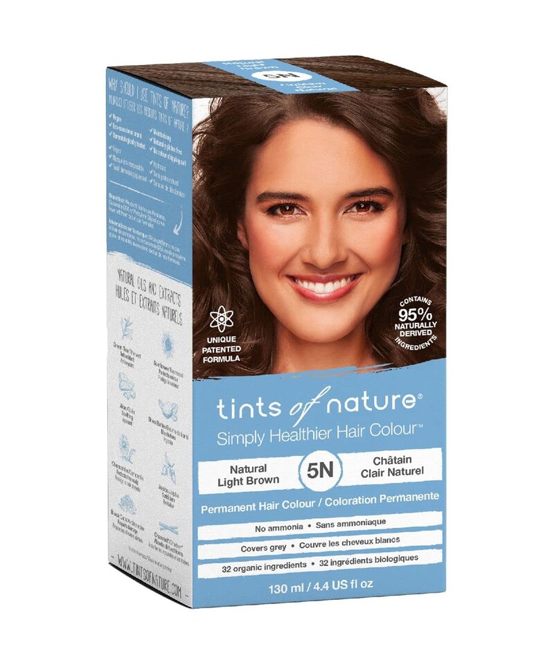 image 1 of Tints of Nature 5N Natural Light Brown Permanent Hair Dye, Nourishes Hair and Covers Greys, Ammonia-Free, 130ml