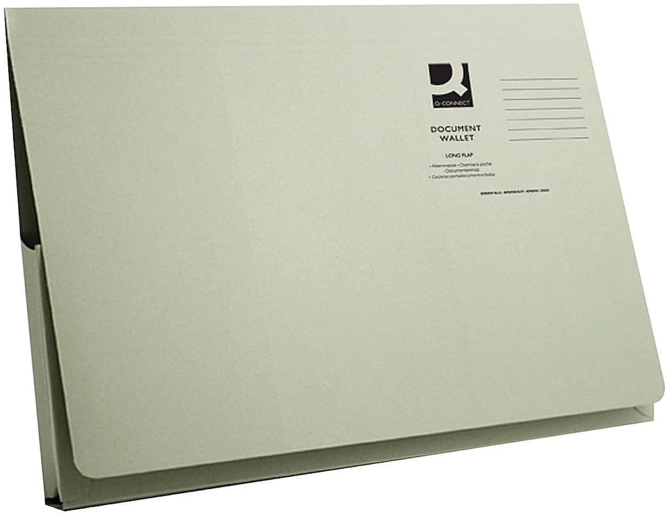 image 1 of Pack of 50 Long Flap Foolscap Green Document Wallets