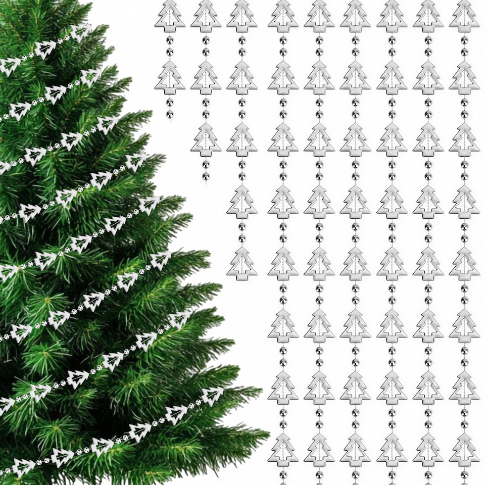 image 1 of 5M Christmas Tree Bead Garland, Metallic Hanging Chain Feastive Garland
