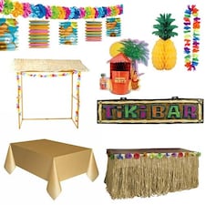 Hawaiian Tiki Hut Bar Complete Deluxe Decoration Kit