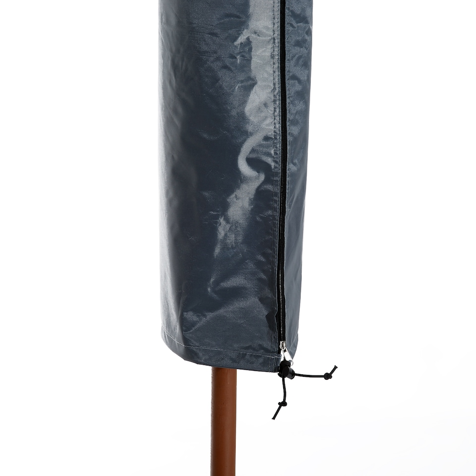 image 1 of Outsunny Parasol Cover, Cantilever Umbrella Cover for 23.5 m Parasols, 420D Oxford Fabric Banana Umbrella Protector with Zipper for Outdoor Garden, Patio, Grey